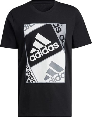 

Мужская футболка Adidas Badge of Sport с рисунком, средняя, черная, Черный, HE1250