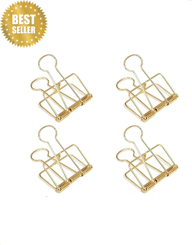 4Pcs Golden Hollow Out Long Tail Wire Binder Clips Paper Binder Clip Large 50Mm