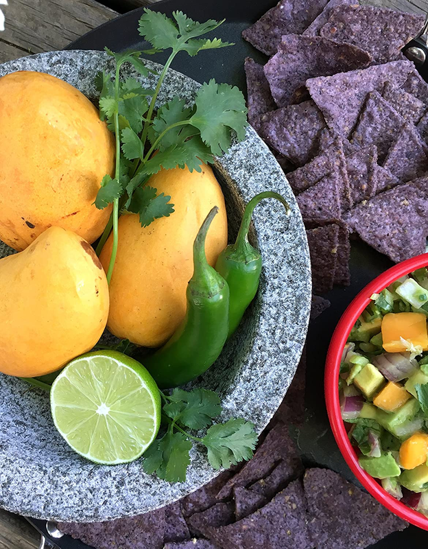 Vintage Granite Stone Mortar and Pestle Molcajete Mexican Salsa Bowl 6 Inch