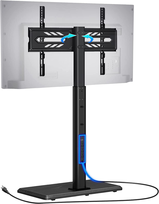 With Power Outlet, Universal Floor Tv Stand For 32-70 Inch, 