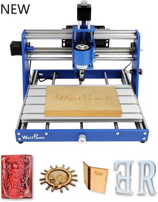 CNC Router Machine 3018 Blue All-Metal for Beginner with Emergency, NEW