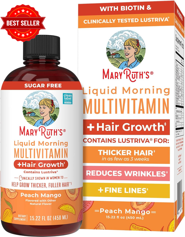 Liquid Multivitamin Lustriva® Hair Growth for Women| Biotin 10000Mcg | Vitamin D