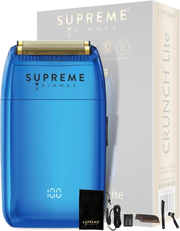 60 Min Runtime Pro Barber Electric Razor Bald Head Blue Crunch Lite