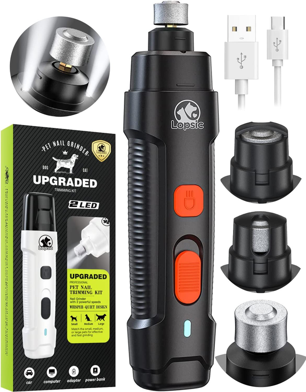 Dog Nail Grinder with 2 Led Lights Professional Pet Dog Nail Clipper Trimmers