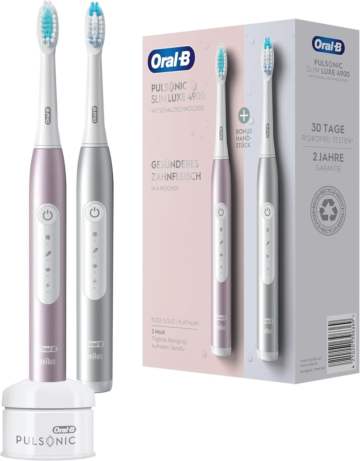 Oral-B Pulsonic Slim Luxe 4900 Electric Toothbrush, Double