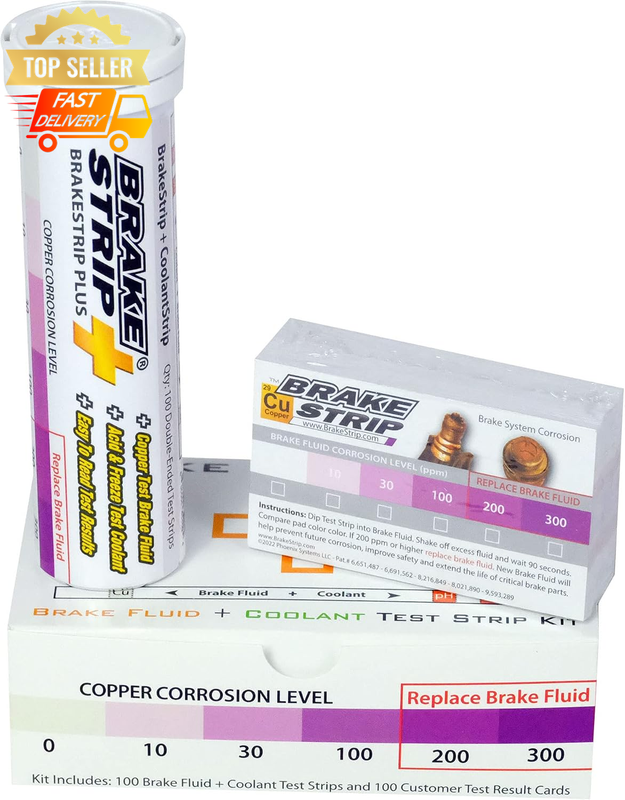 Brakestrip Service Kit - Brake Fluid & Coolant Test Strips + Cards, Double Ended