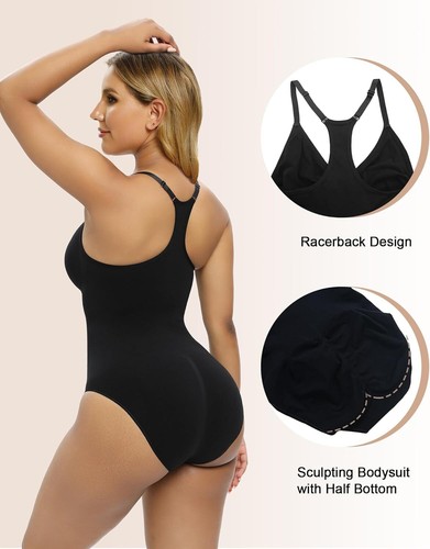 Women Bodysuit Tummy Control Full Body Shaper Slimming Shapewear Raceback Top