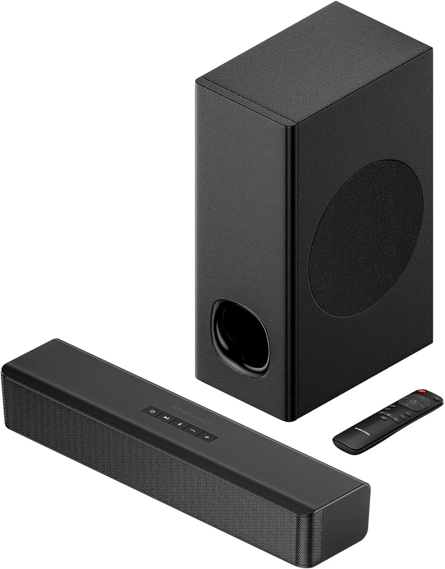 2.1 Compact Sound Bars for TV with Subwoofer, HDMI Arc/Bluetooth 5.0/Optical/Aux
