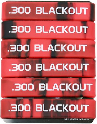 6 Pack 7.62x39 Magazine Marking Bands - Black Red Silicone Identification Bands For AK Mags