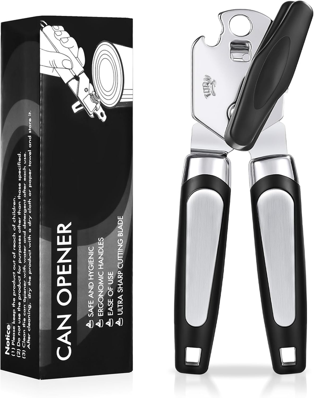 Tin Opener,  3-In-1Can Opener Handheld Heavy Duty Stainless Steel Can Openers wi
