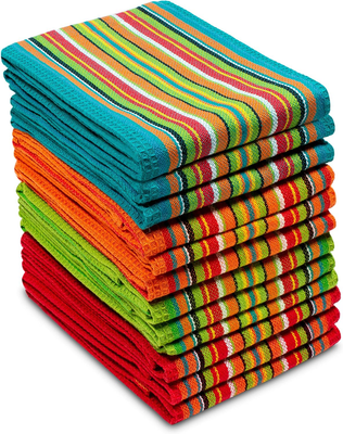 - 12 Pack 100% Cotton Tea Dish Towels -