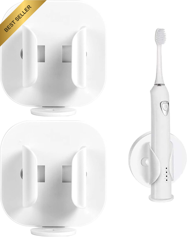 2 Pk Electric Toothbrush Holder Auto Lock Release Stand Adhesive Wall