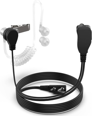 Walkie Talkie Earpiece with Mic, 2 Pin Air Acoustic Tube Surveillance Black 