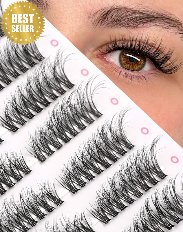 Cat Eye Lashes Clusters Individual Eyelashes Natural Look Extension Lash Cluster