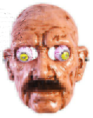 Creepy Old Man Half Mask With Googly Wiggly Eyes Halloween Costume Accessory