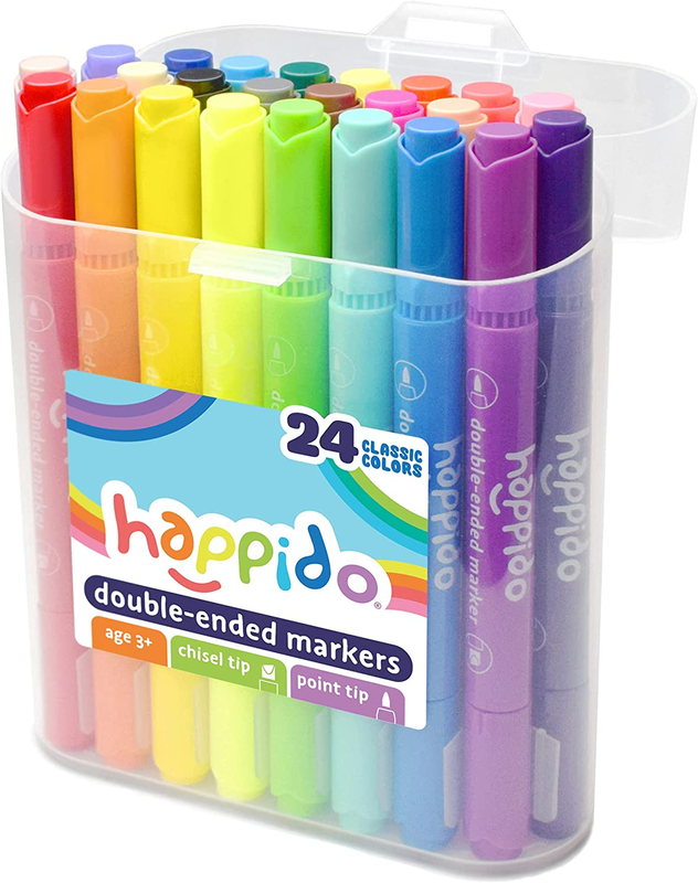 Double-Ended Markers, 24 Colors - Non-Toxic, Brightly Colore
