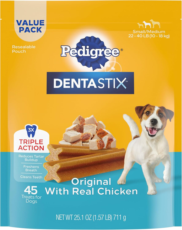 PEDIGREE DENTASTIX Small/Medium Dog Dental Treats Original Flavor Dental Bones, 
