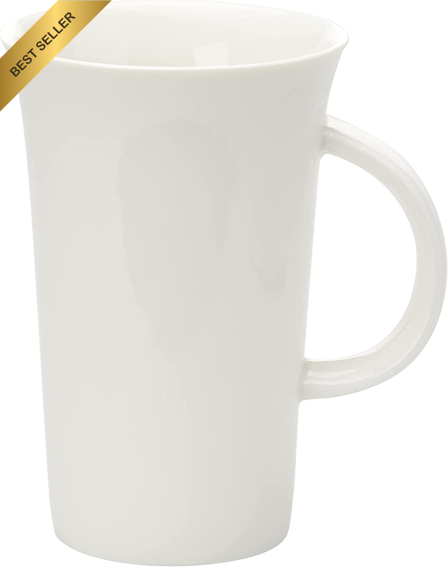 Basics Large Flared Mug, White, 500 Ml Capacity (Pack of 4)