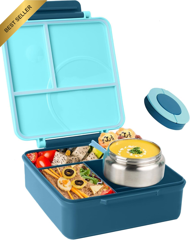 Bento Box for Kids - Insulated Lunch Box with 8Oz Thermos Food Jar ，Leak-Proof L