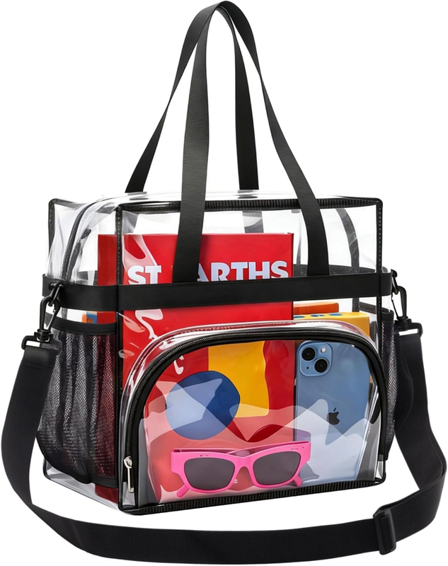Clear Bag for Stadium Events Clear Tote Bag with Removable Strap for Sporting Co