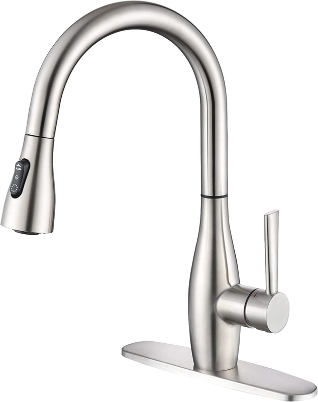 CREA Kitchen Faucet with Pull Out Sprayer, Bar Sink Faucet Stainless Steel RV Si
