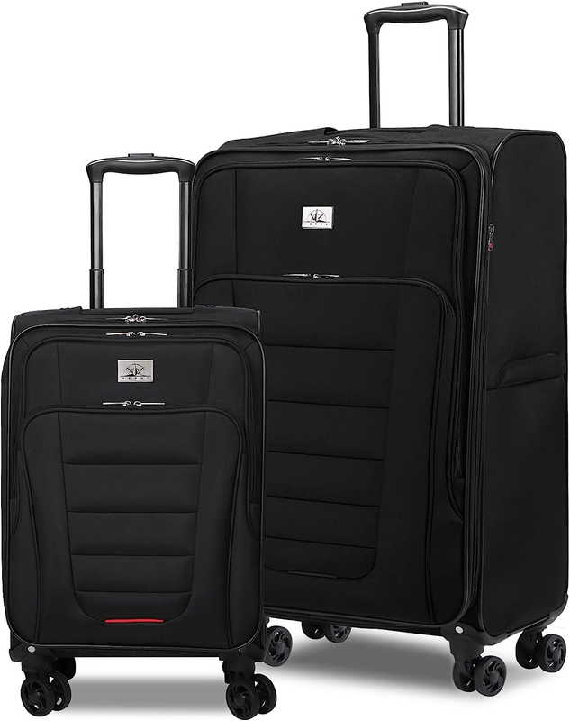 Sets 2 Piece With Spinner Wheels, Lightweight Softside Suitc