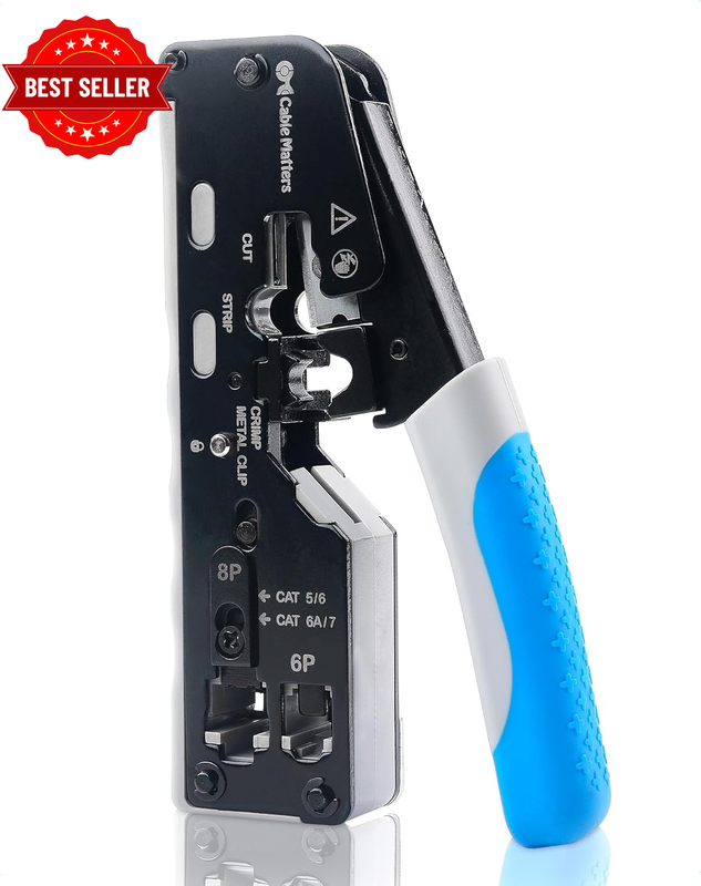 All-In-One Modular Ethernet Crimping Tool Cat 8 (Cat5 Cat6 Cat7 Cat8 Crimping To