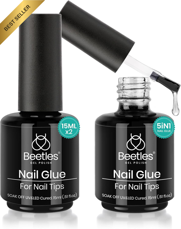 5 in 1 Nail Glue Kit for Acrylic Nails,2 Pcs 15Ml Super Strong Brush in Nail Gel