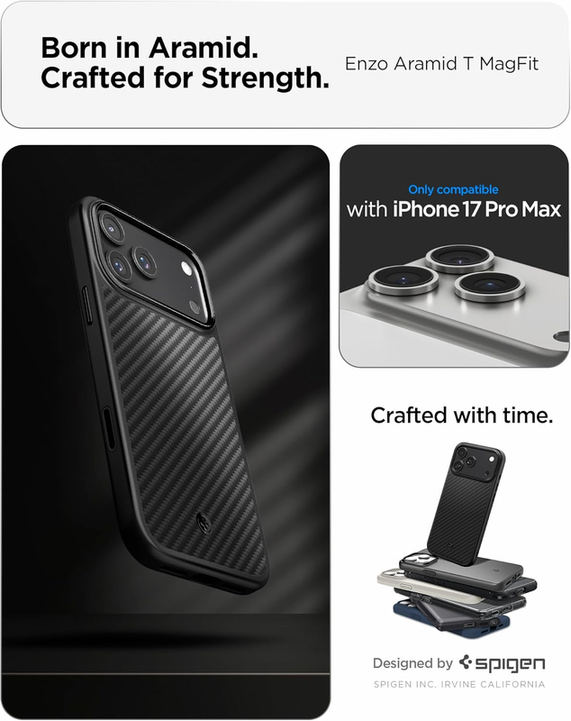 Case for iPhone 17 Pro Max Case, Enzo Aramid T Designed for Apple iPhone 17 Pro