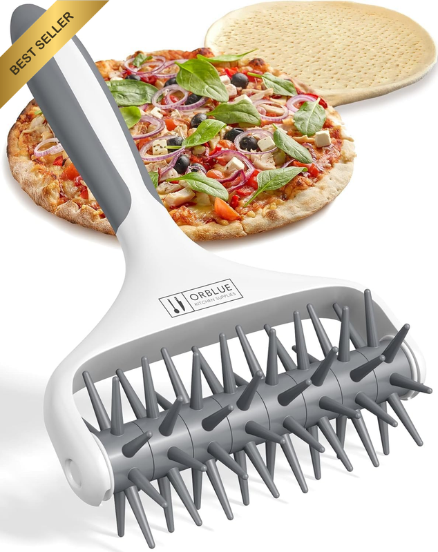 Pizza Dough Docker Pastry Roller with Spikes, Pizza Docking Tool for Home & Comm