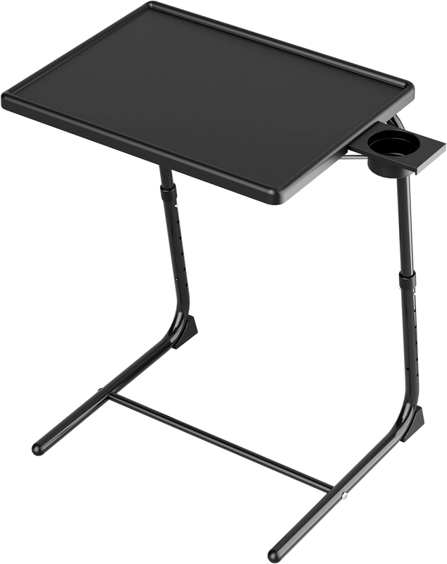 TV Tray Table TV Dinner Tray for Eating Adjustable Folding Laptop Table Black