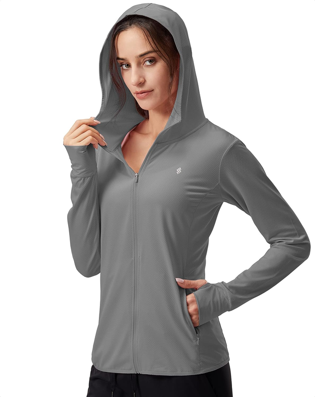 Women'S UPF 50+ Sun Protection Hoodie Jacket Lightweight Long Sleeve Sun Shirt f