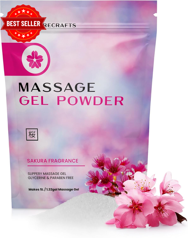 Massage Gel Powder 50G | Sakura Fragrance | Made in Japan | Paraben & Glycerine