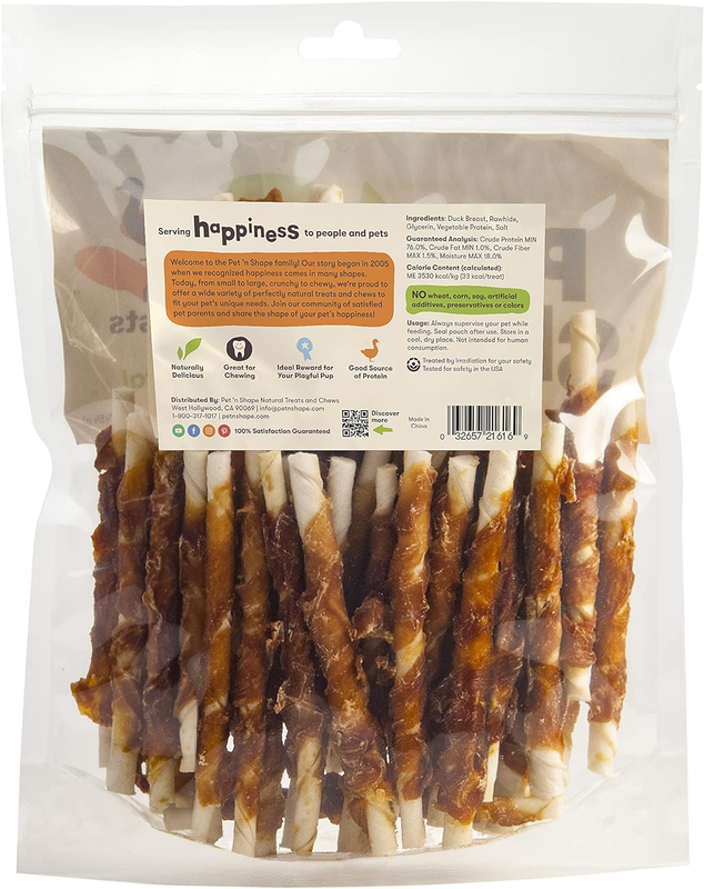Pet 'n Shape Duck Wrapped Rawhide Dog Treats - Small Twist, 2 Pounds