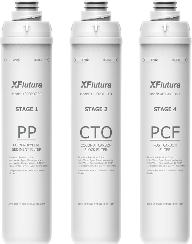 RO100ROPOT Series Replacement Filter Cartridge Set for RO100ROPOT, RO100ROPOTUV
