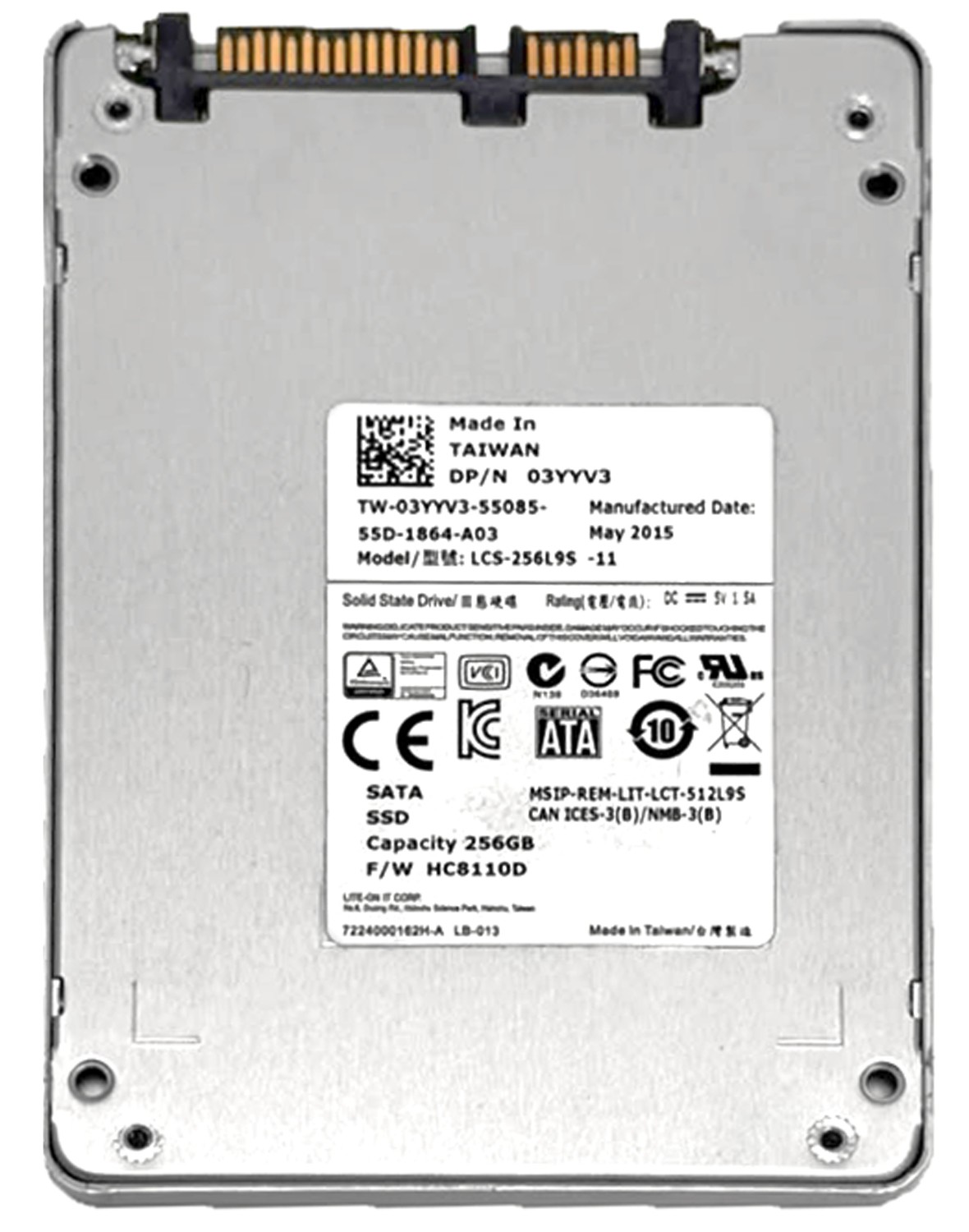 Dell 256GB GB SSD SATA 2,5" 6Gbps 03YYV3 für Laptop PC Desktop