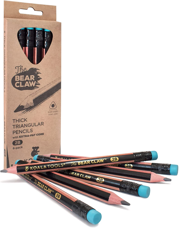 S (pack Of 6) - Fat, Thick, Strong, Triangular Grip, Graphit