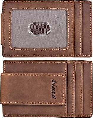 Money Clip, Front Pocket Wallet, Leather RFID Blocking Stron