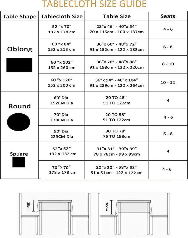 Ehousehome Outdoor Indoor 60X84 Inch Rectangle Tablecloth with Umbrella Hole and