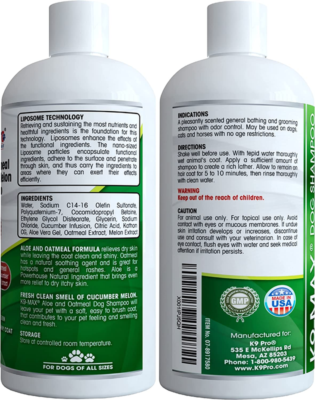 Oatmeal Dog Shampoo and Conditioner - for Dogs with Allergies and Dry Itchy Sens