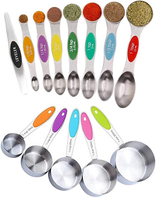 Stainless Steel Measuring Cups And Magnetic Spoons Set of 13 pcs