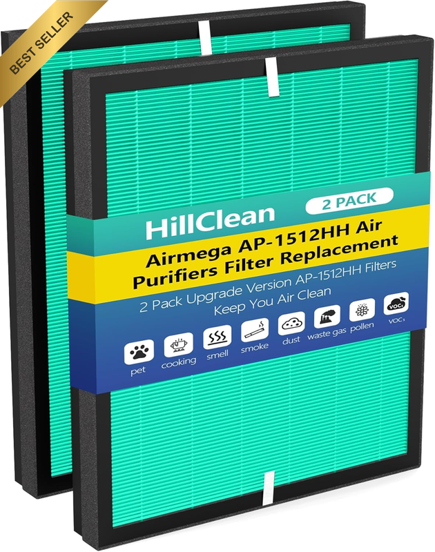 Upgraded Airmega AP-1512HH Filter Replacement Set Compatible for Airmega Air Pur