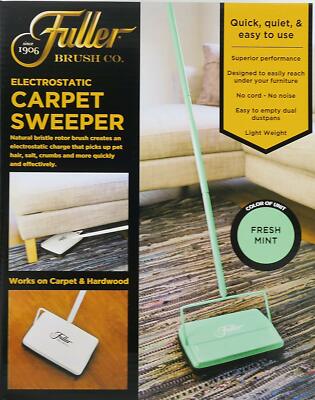 Fuller Brush Electrostatic All Surface Sweeper Carpet Floor Cordless Mint