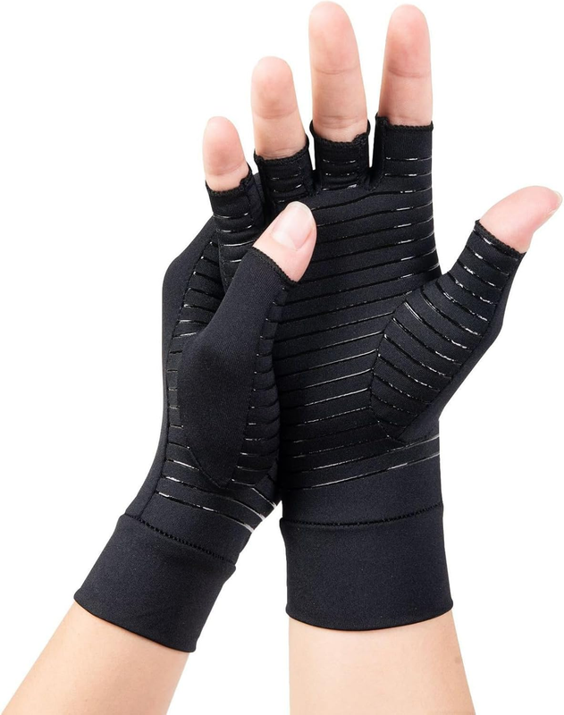 1 Pair Compression Gloves, Copper Arthritis Gloves for Women & Men - Relieve Joi