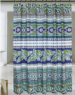 Jovi Home Mediterranean Ikat Shower Curtain, 72-Inch x 72-Inch, Blue