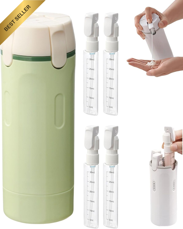 4 in 1 Travel Dispenser Bottle, 4 X 30Ml Refillable Toiletry Bottles