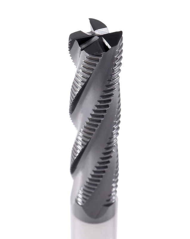 1/2 inch Dia, M42 8% Cobalt Tialn Roughing End Mill, Coarse Tooth, Center Cuttin