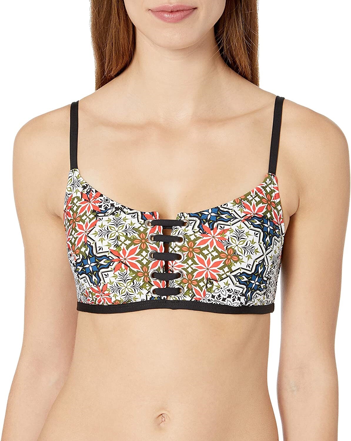 Jantzen 264248 Women's Sport Patchwork Tiles Strappy Back Bikini Top Size XS