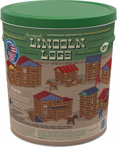 LINCOLN LOGS – Centennial Edition Tin – 153 Pieces – Ages 3+ – Preschool Toy