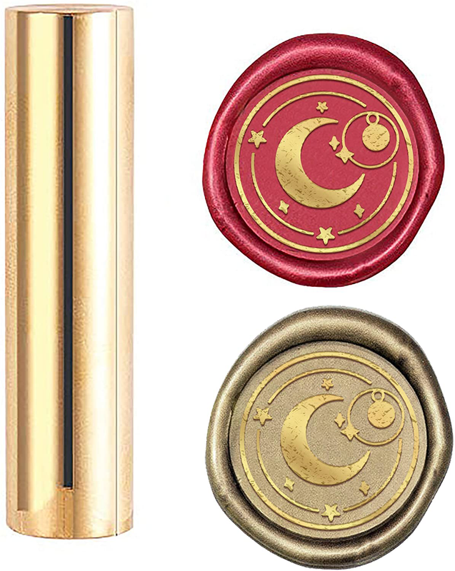 CRASPIRE Wax Seal Stamp Moon Sealing Wax Stamps Mini Brass Sealing Stamp 15Mm Co